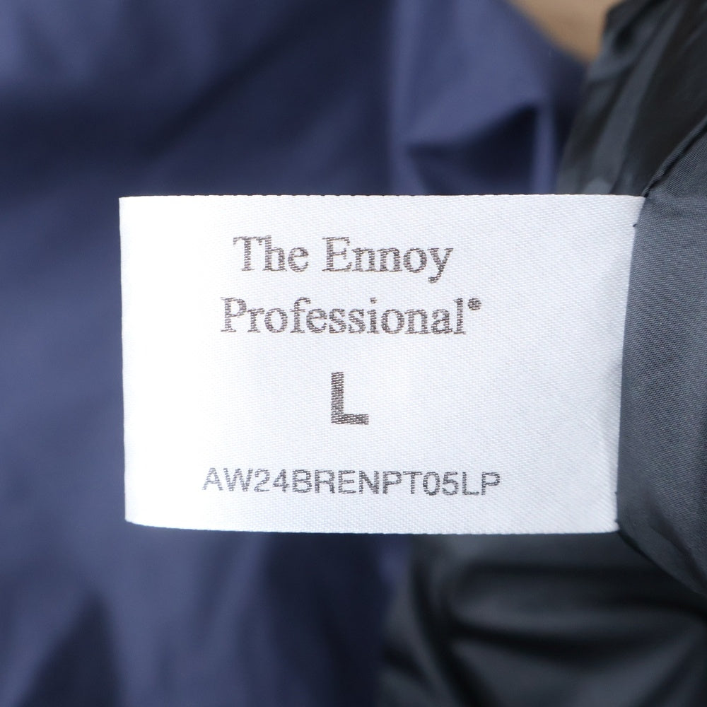 ENNOY(エンノイ) 24AW PADDED PANTS ロゴ刺繍 ナイロンパンツ ネイビー