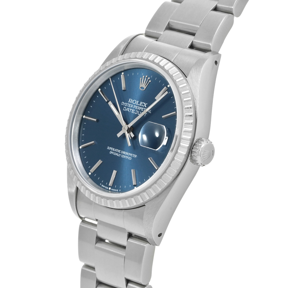 ロレックス デイトジャスト 16220 ブルー メンズ 時計 【中古