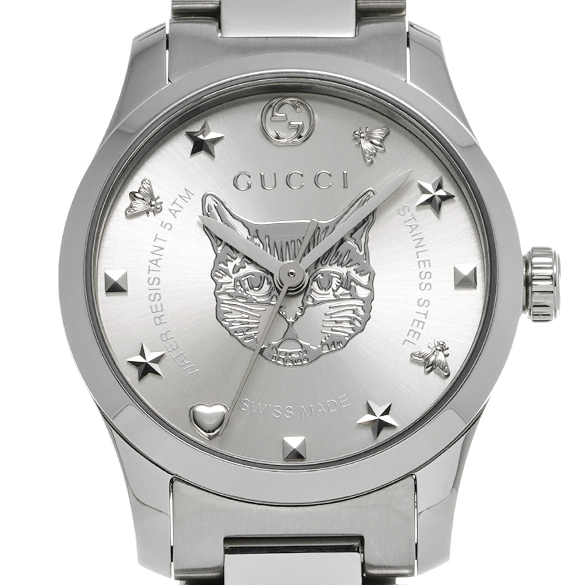 グッチ Gタイムレス キャットヘッド YA126595 シルバー レディース