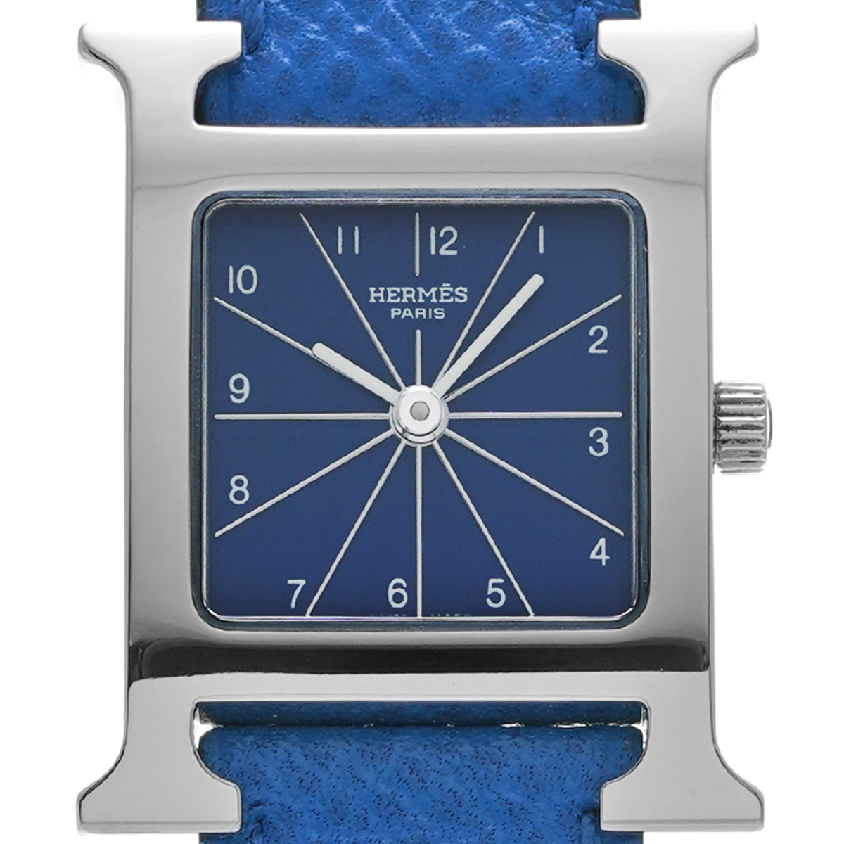 エルメス Hウォッチ HH1.210 ブルー レディース 時計 【中古