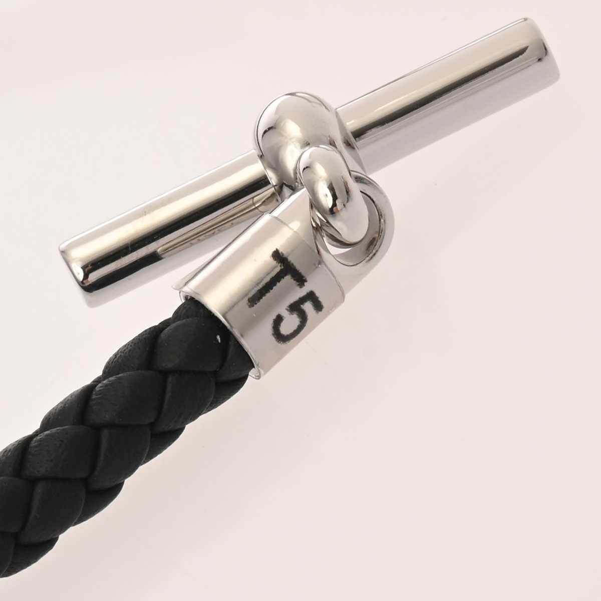 エルメス レザーブレスレット エトリエ T5 ブラック/シルバー金具