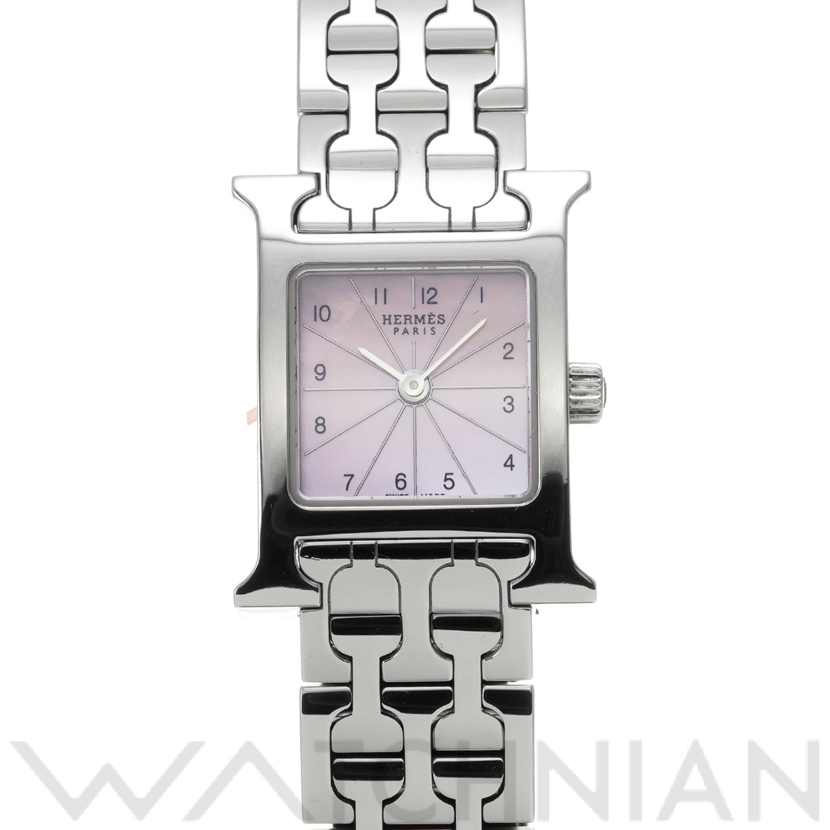 エルメス / HERMES Hウォッチ ミニ HH1.110 ピンクシェル レディース