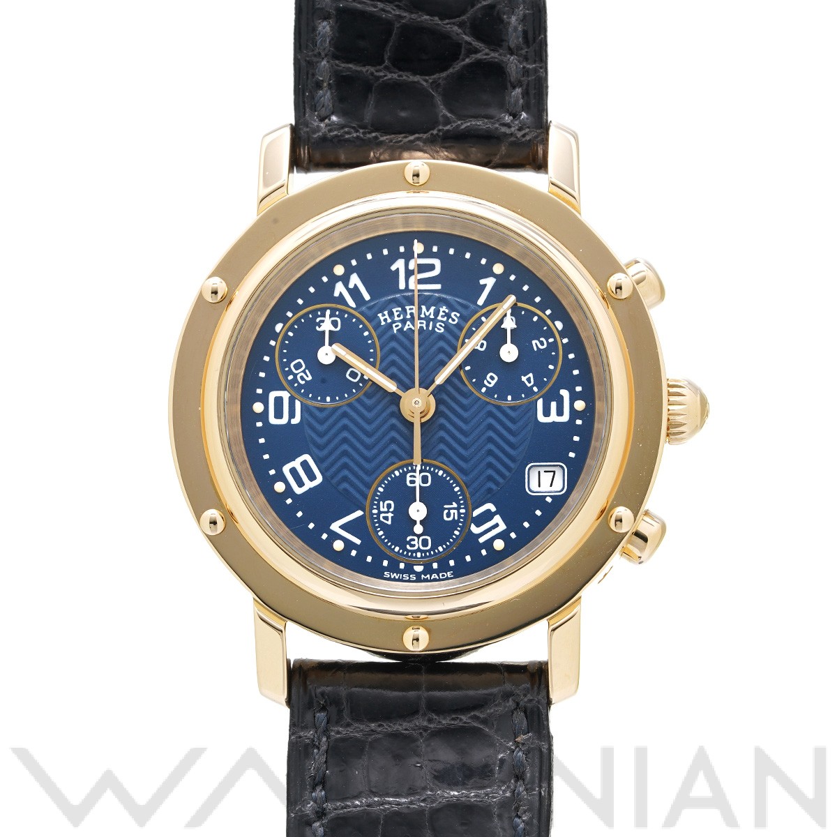 エルメス クリッパー クロノグラフ CL1.385 ネイビー レディース 時計