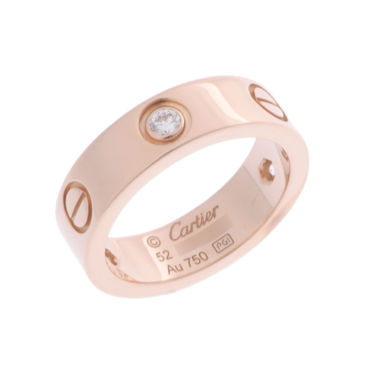 カルティエ ラブリング #52 3PD ゴールド CRB4087552 K18ピンク