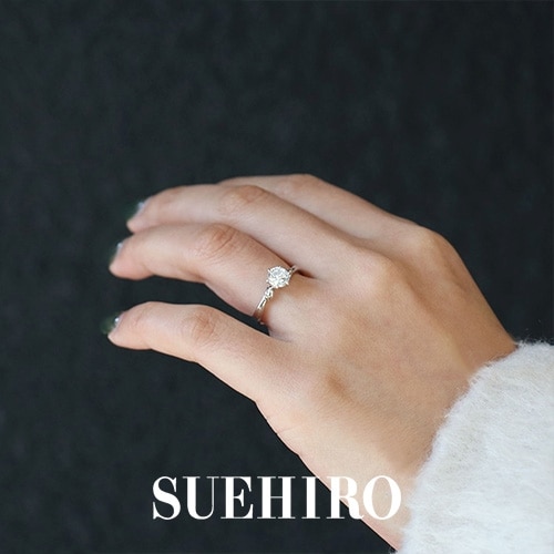 プラチナ ダイヤモンド ソリティア エンゲージリング（婚約指輪