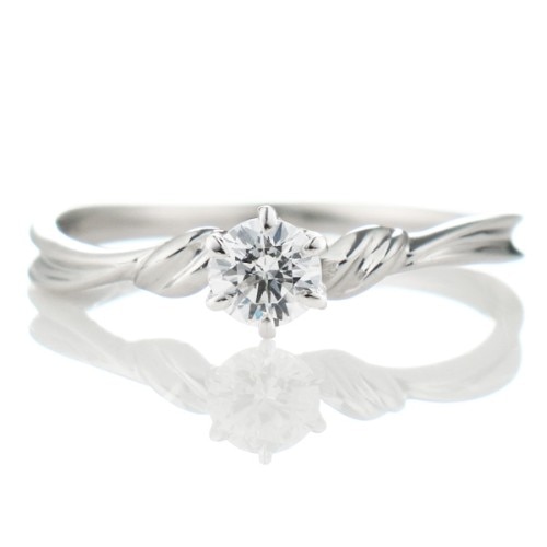 プラチナ ダイヤモンド ソリティア エンゲージリング（婚約指輪