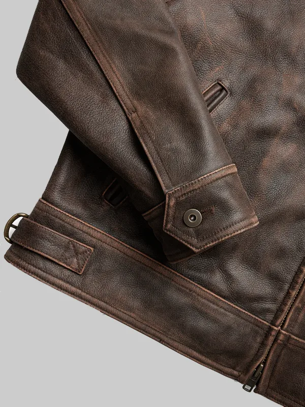 Buy Mutimer Aged Heavy Wash Leather Jacket - Wonder Jackets