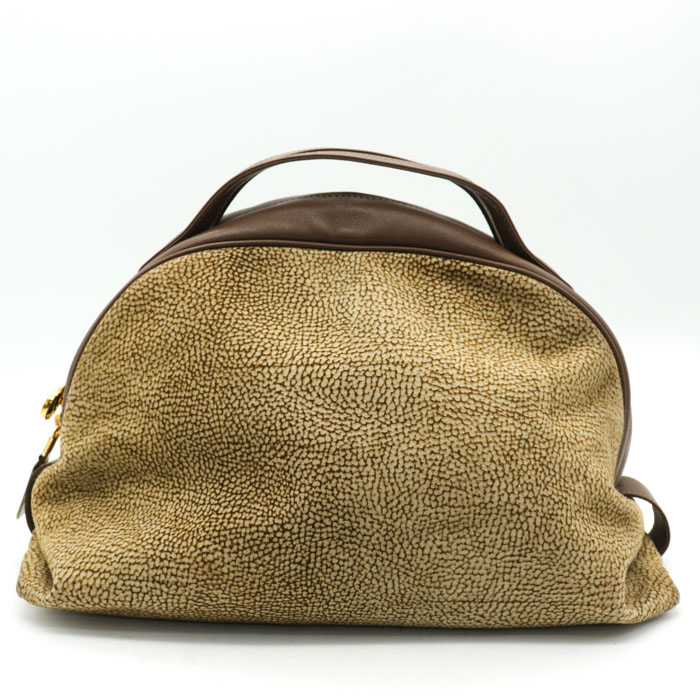 ボルボネーゼ ハンドバッグ ウズラ柄 スエード レザー ブランド 鞄