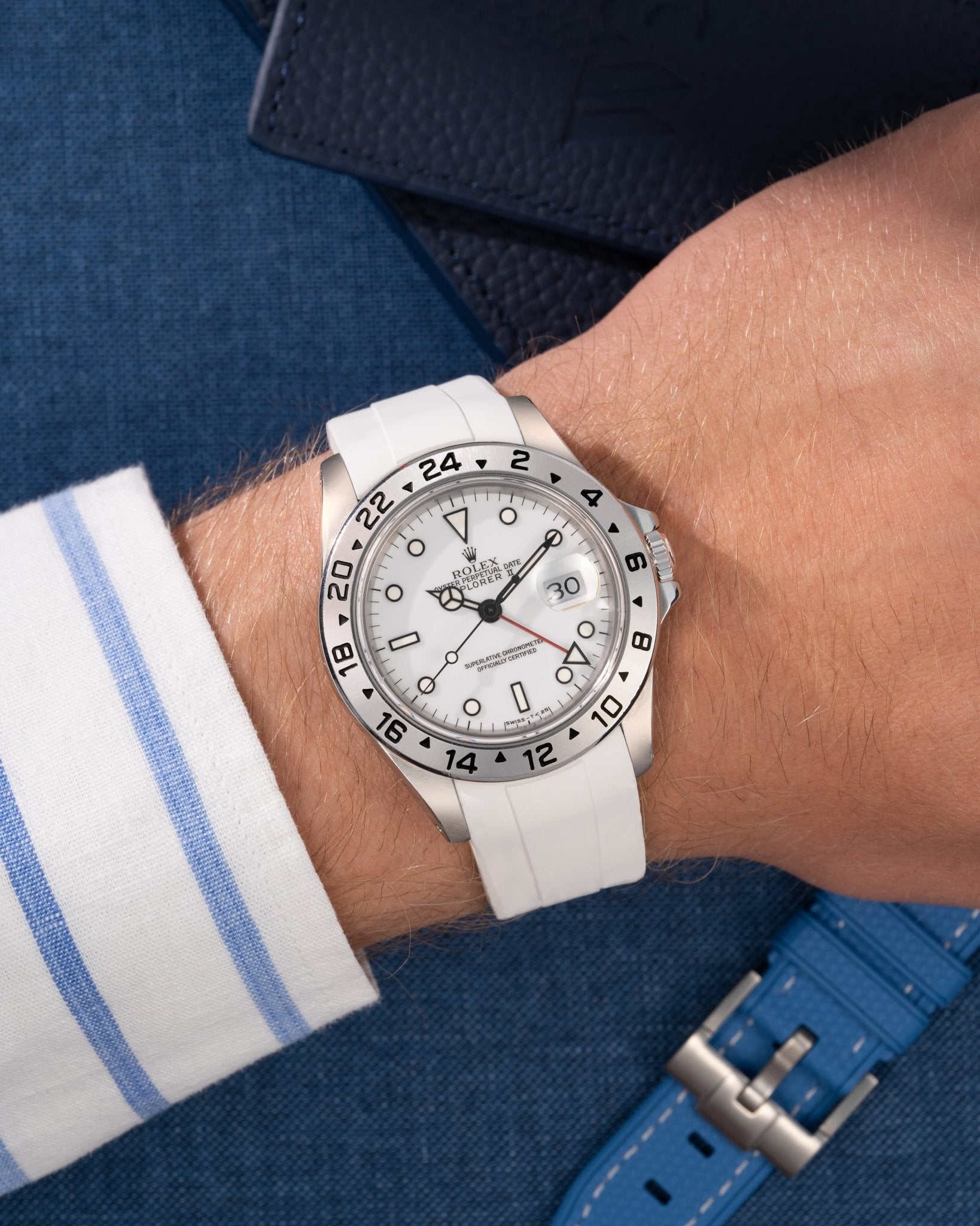 White 20mm FKM Curved Rubber Watch Strap | Wristbuddys.com