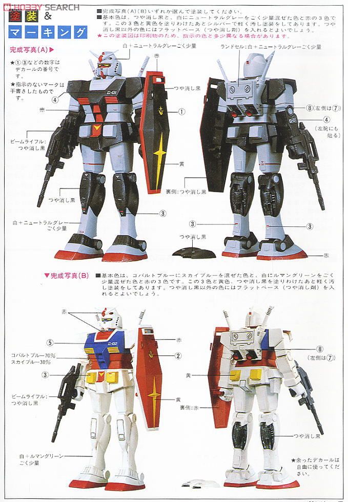 RX-78-1 プロトタイプガンダム (ガンプラ) - ホビーサーチ ガンプラ他
