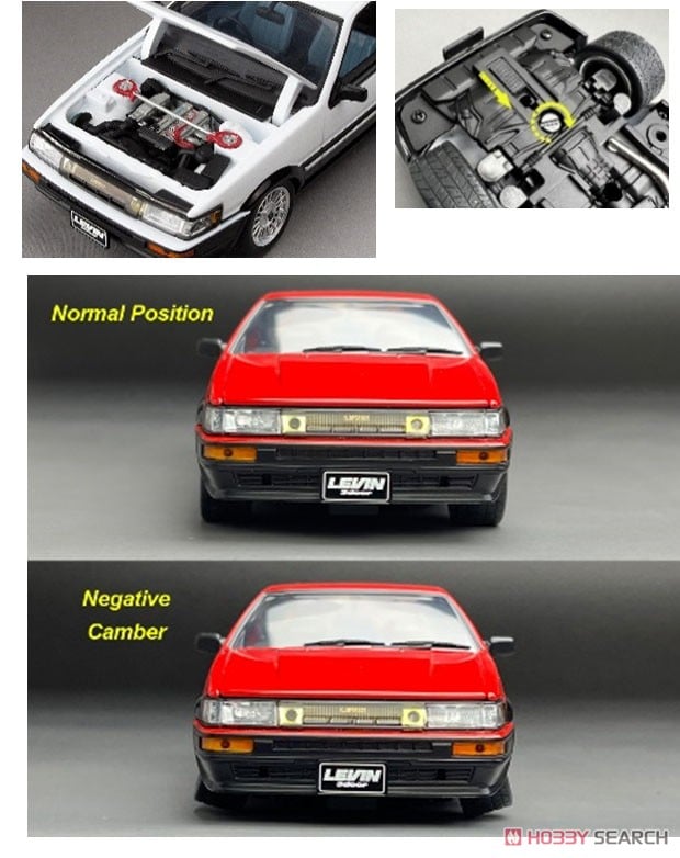 トヨタ カローラ レビン AE86 1985 ホワイト/ブラック (ミニカー