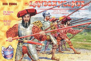 ドイツ・ランツクネヒト 16～17世紀 2： パイク兵 (24体・8ポーズ入