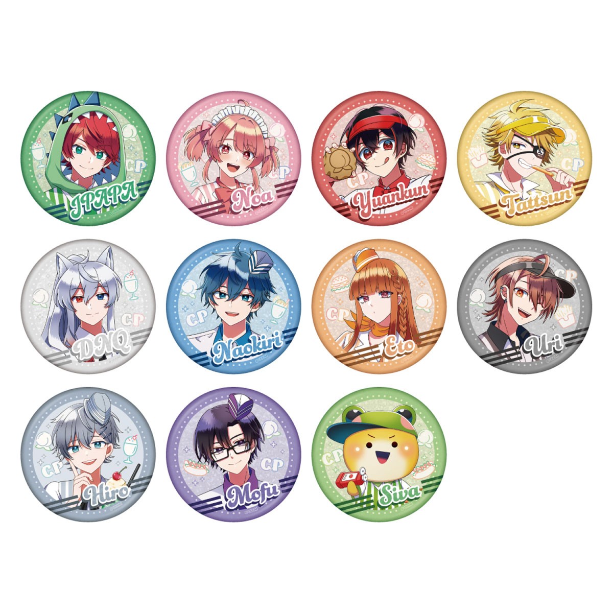 カラフルピーチ ラメキラカンバッジコレクション ダイナー (11個セット