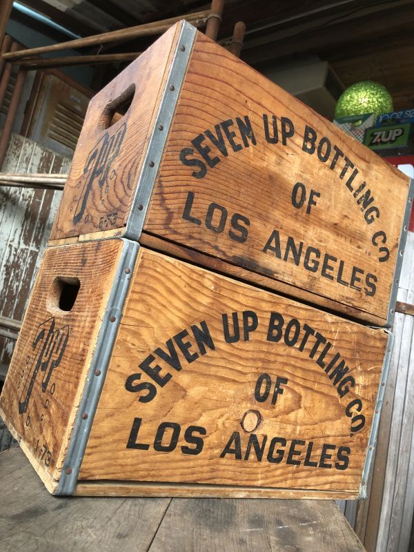 70s Vintage Advertising 7up Wooden Crate Wood Box (M810