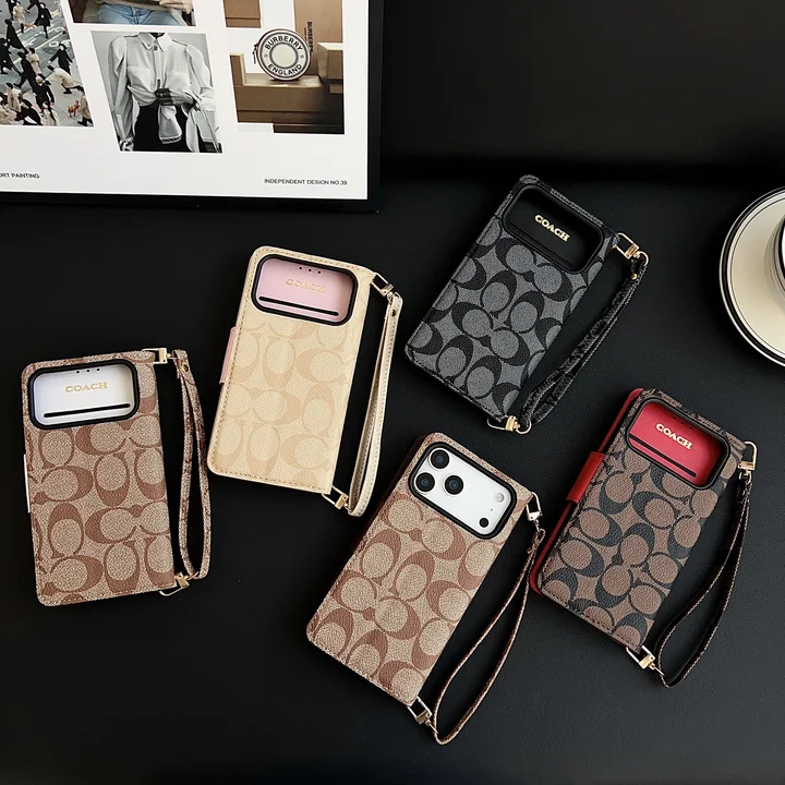 coach iphone17/17promaxケース 手帳型 純正レザーカバー コーチ