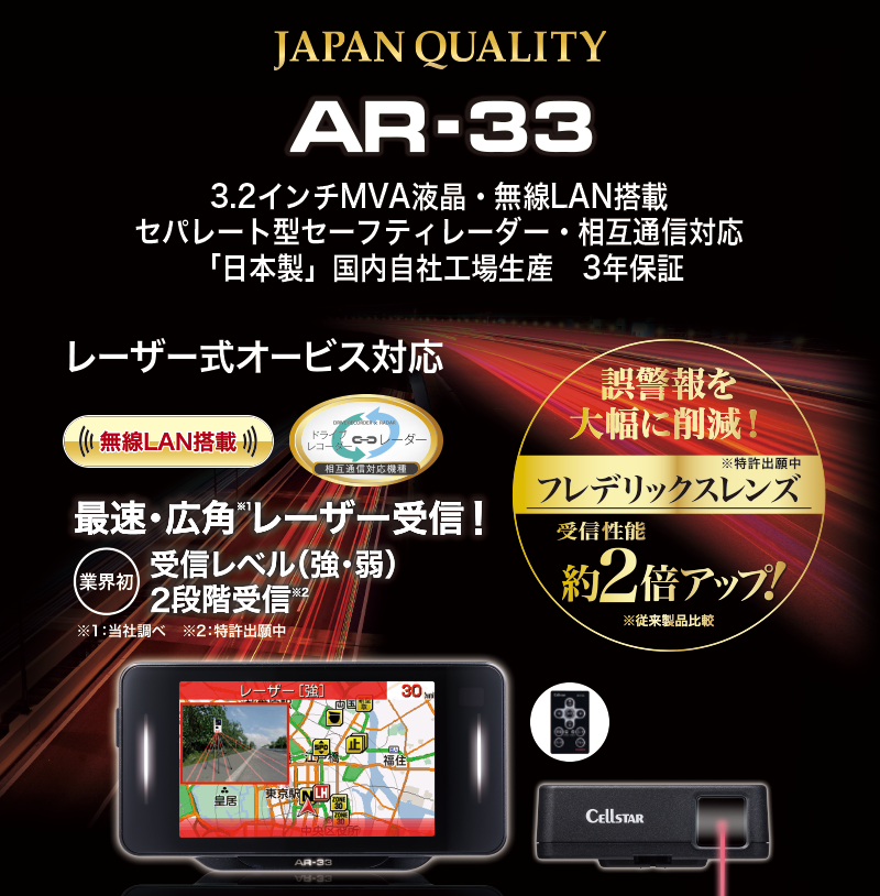 Cellstar セルスターAR-33 レーダー探知機データ2024年-平山成信 書 掛軸