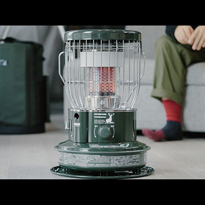 キャプテンスタッグ×コロナ 石油ストーブ SZ-32CS（ダークグリーン