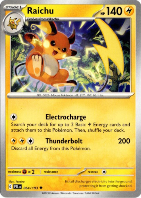 ライチュウ 海外版 英語版 Raichu - 064/193 -【Card Chicken】
