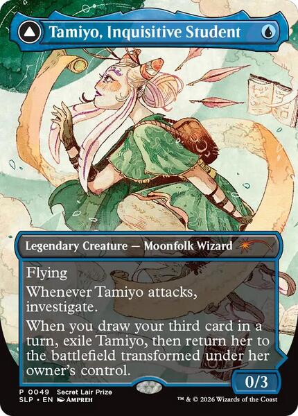 MTG 知りたがりの学徒、タミヨウ 英語 Foil プレブ産 ボーダーレス EX