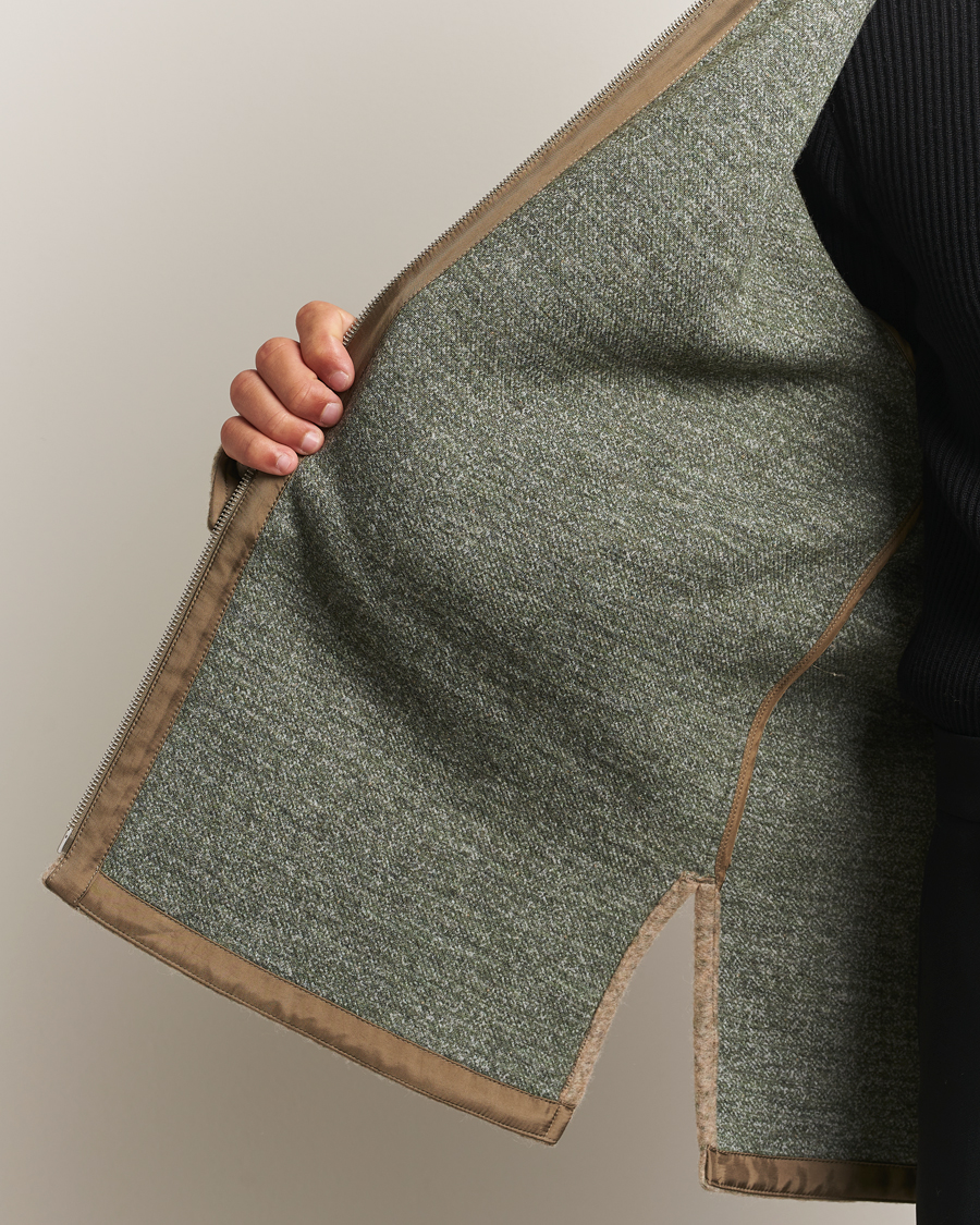 Jil Sander Felted Wool Shirt Jacket Beige at CareOfCarl.com