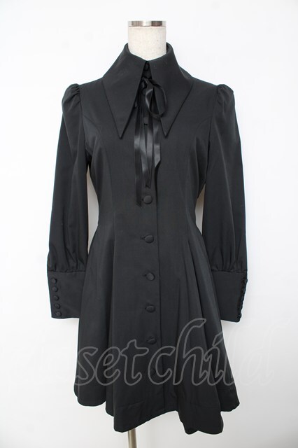 ATELIER BOZ / 長袖キャロルワンピース 黒 Y-25-11-01-099-EL-OP-SZ-ZI