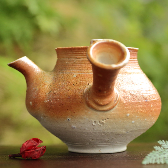 小島憲二 伊賀急須 満容量500mm 穴窯焼成 無釉焼締 作家もの横手