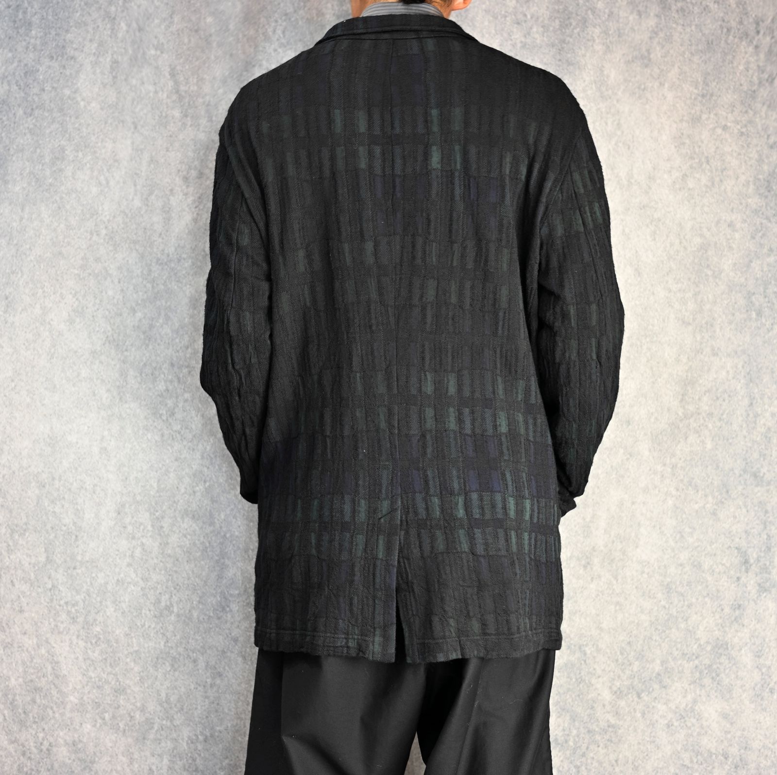 yohji yamamoto - ムラ染めチェック シャツジャケット （BLACK）HO-T73