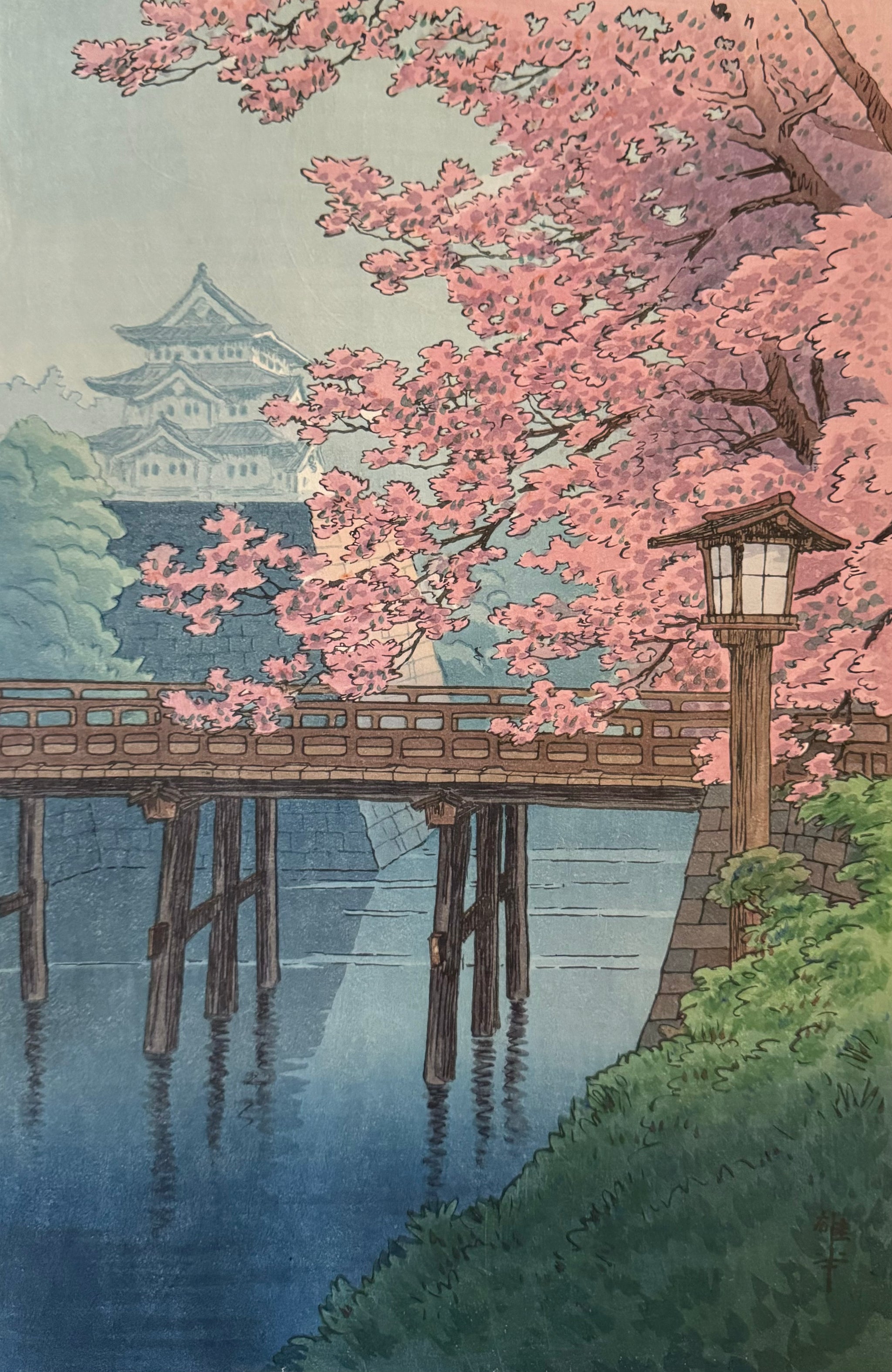 油絵浮御堂の春