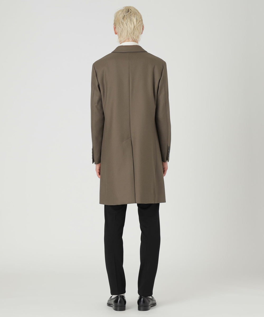 ウーステッドメルトンチェスターフィールドコート（コート）｜BLACK