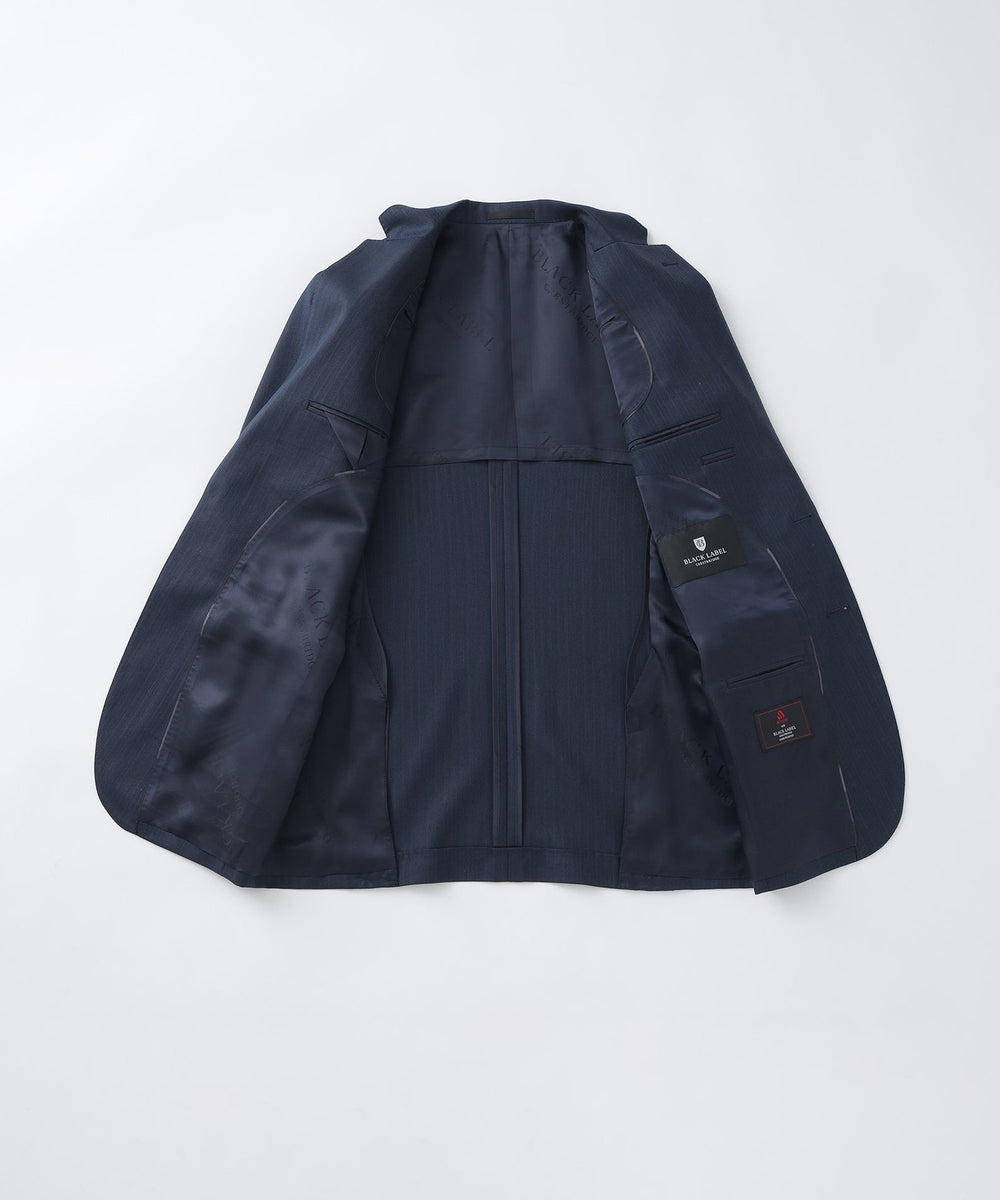 MIYUKIプルシャンブルーTOPシャドーストライプスリーピーススーツ