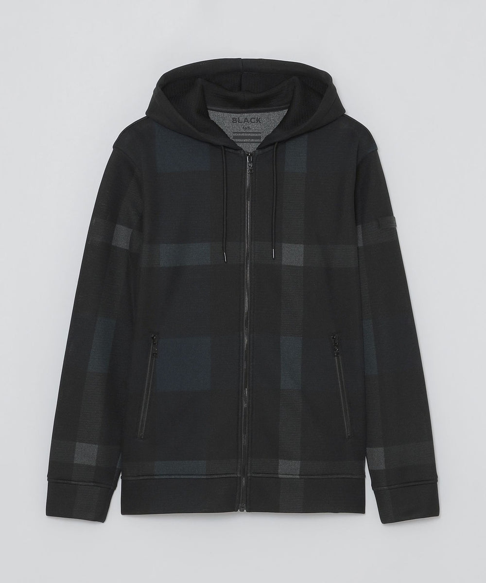 BLACK lab.】シアーダンボールクレストブリッジチェックパーカー
