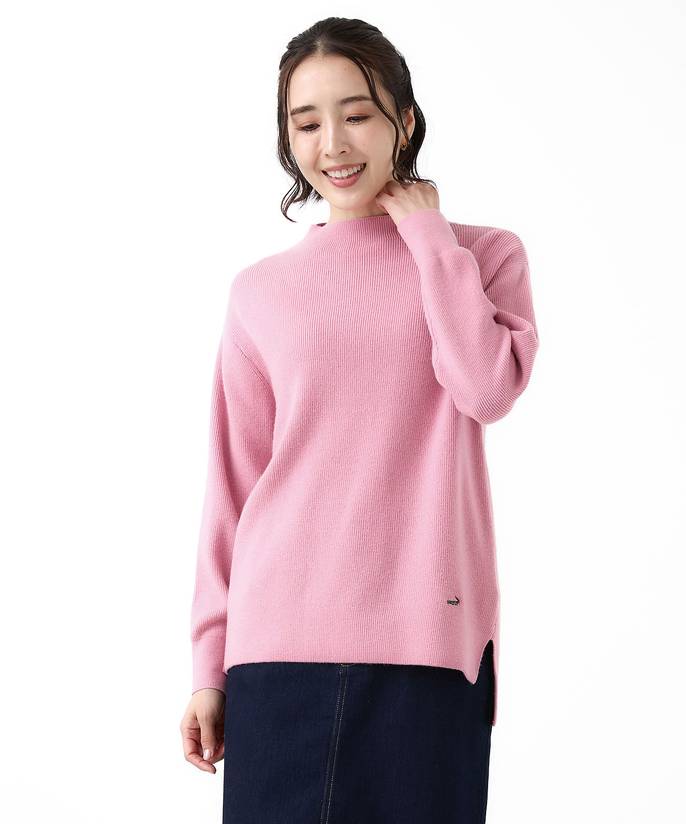 レディース ウールブレンド ボトルネック ニット【手洗いOK】通販