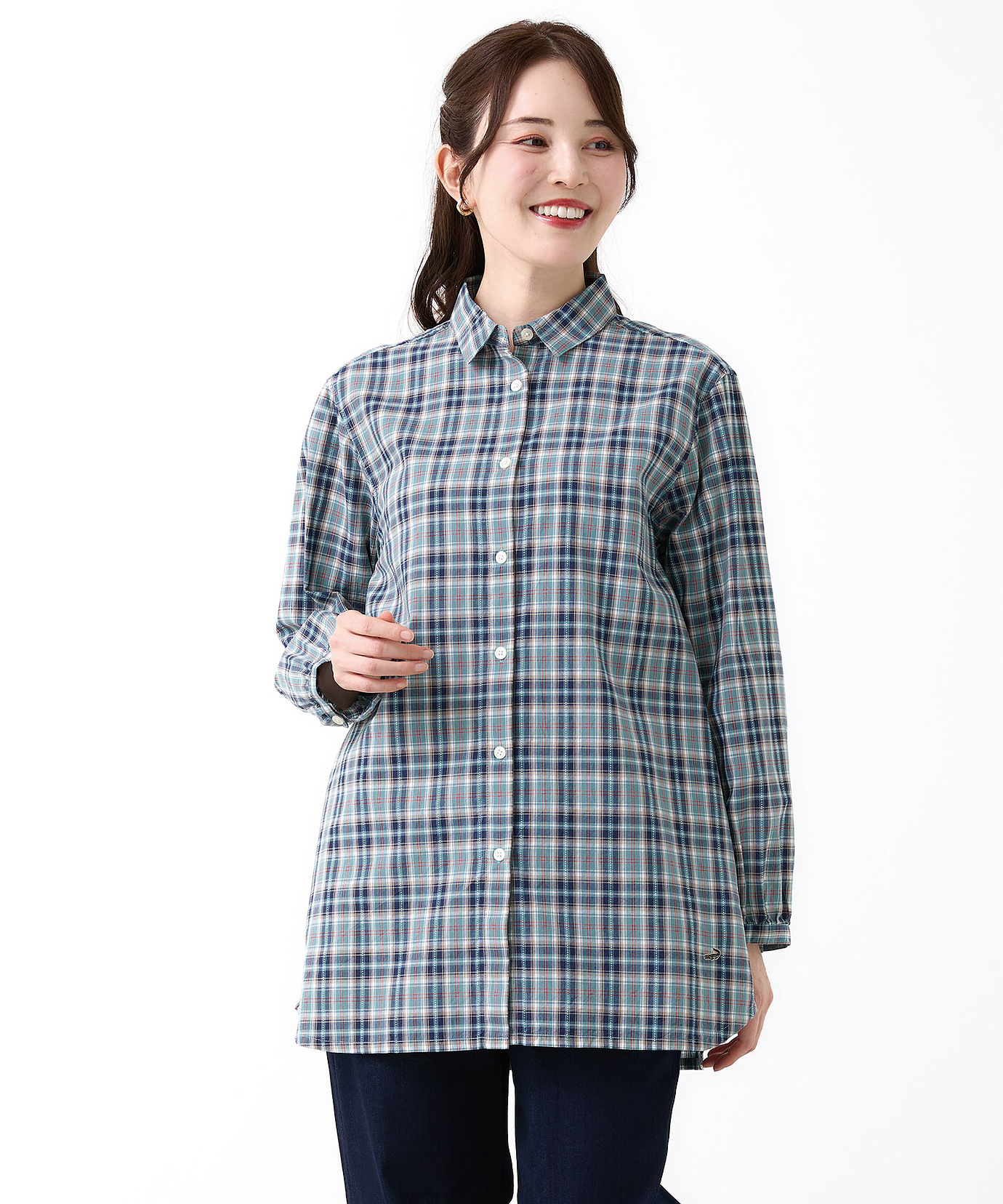 レディース ドビーチェック柄 チュニック通販 [0321-55703