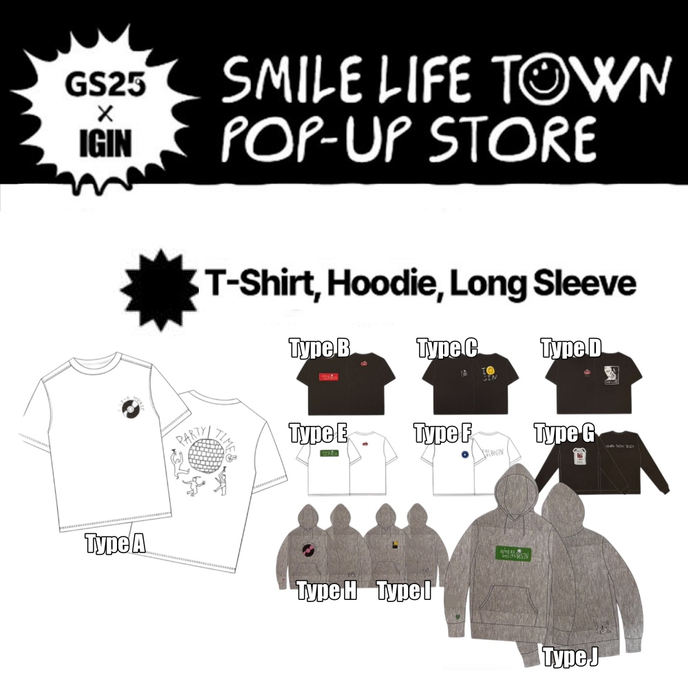 JIN IGIN SMILE LIFE TOWN POPUP T-SHIRT, LONG SLEEVE, HOODIE - A-KPOP