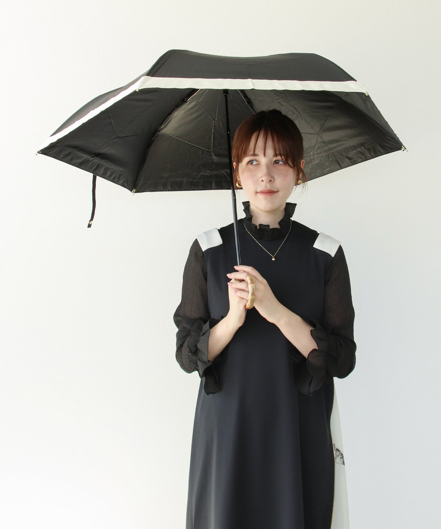 pink trick / ピンクトリック】グログラン完全遮光3段折傘(晴雨兼用