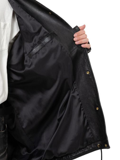 KAMIYA - ディストレスドレザーコーチジャケット - Distressed Leather