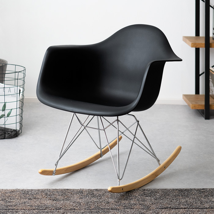 RAR ロッキング アームシェルチェア ウォールナット マットブラック