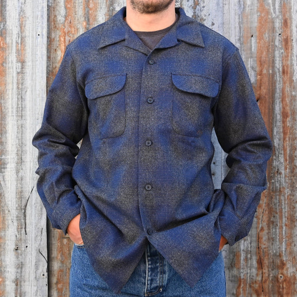 Pendleton – Men's Wool Board Shirt in Navy Oxford Mix Ombre