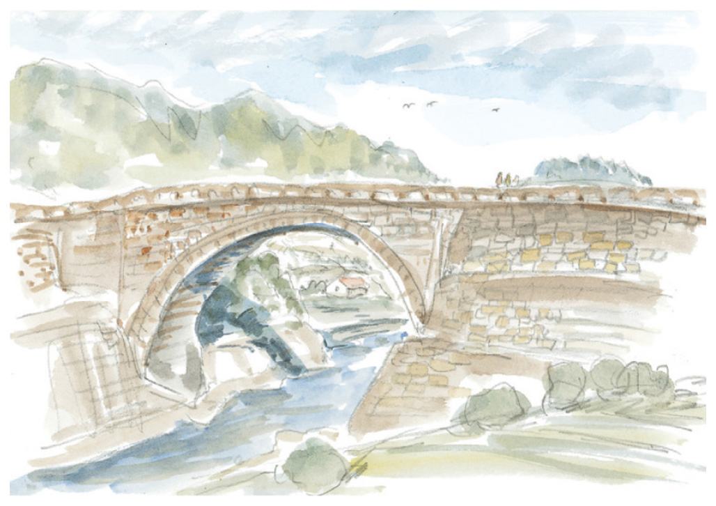 榎木孝明 絵画 (版画/ジクレー) 石橋のふるさと/熊本・霊台橋 3731