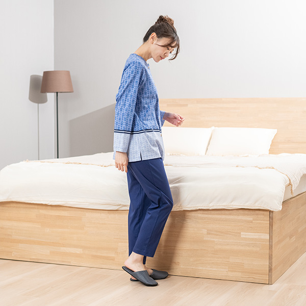 DAKS】スムースシルケットプリント レディース 上下セット 日本製