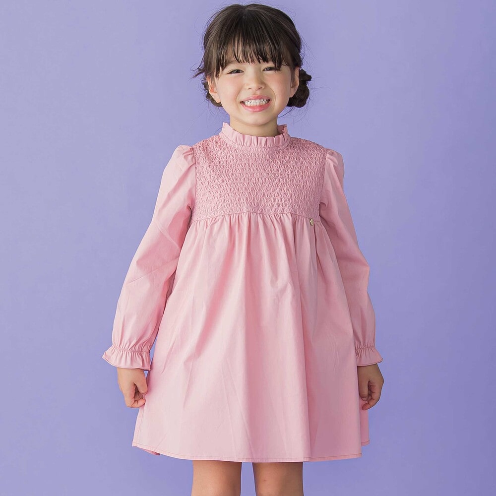 スモッキングワンピース(95~150cm)(95cm ピンク): ワンピース【べべ