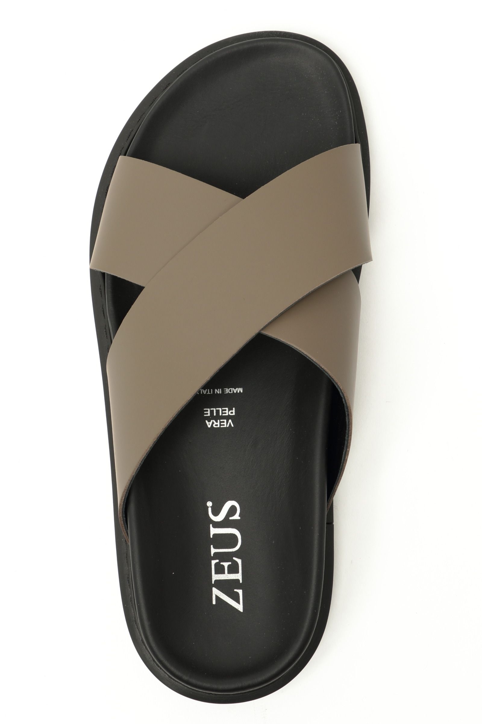 DEVIL&ZEUS - クロスストラップ コンフォート レザー サンダル