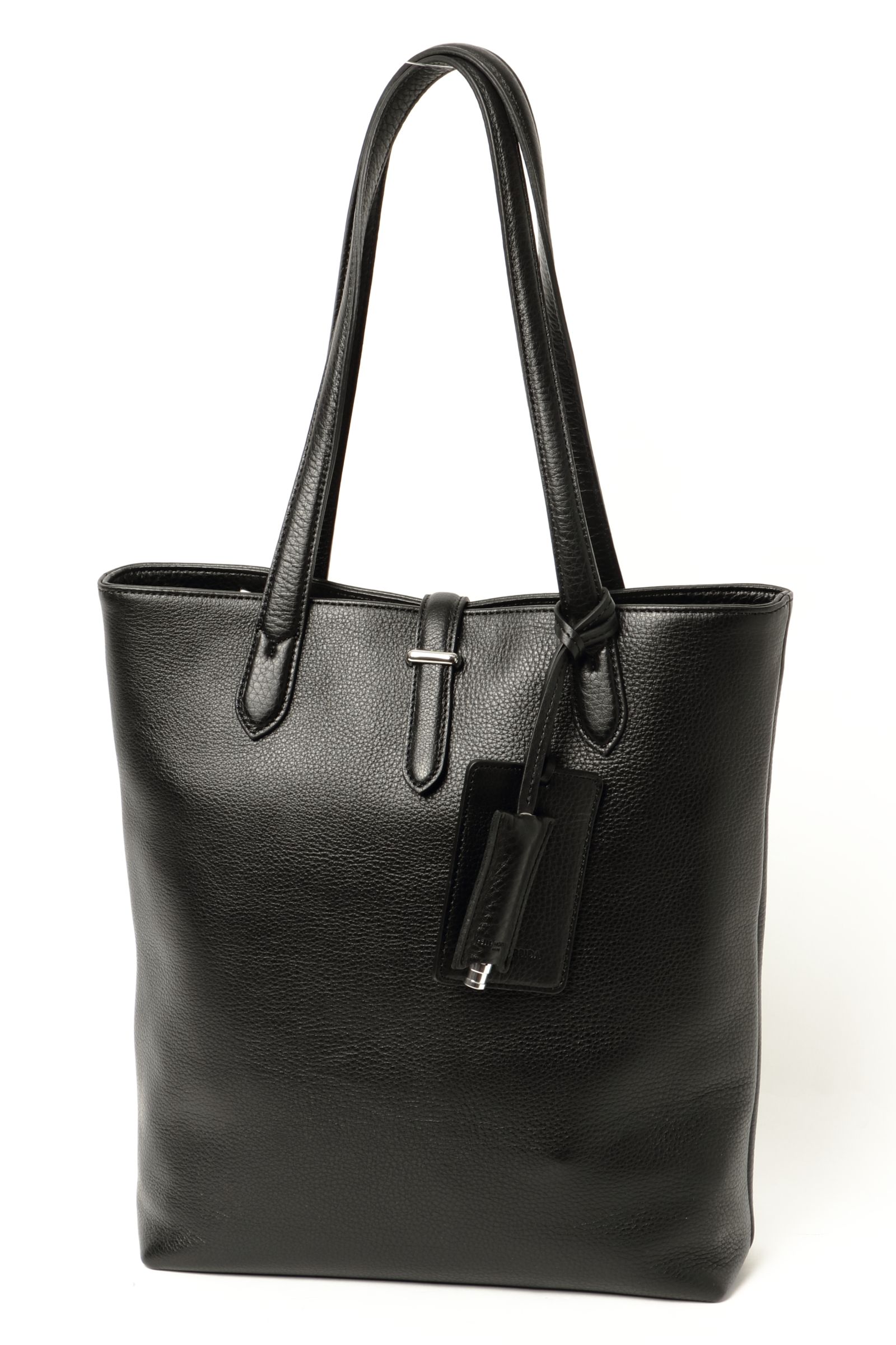 PELLE MORBIDA - シュリンクレザー スリムトートバッグ / ブラック