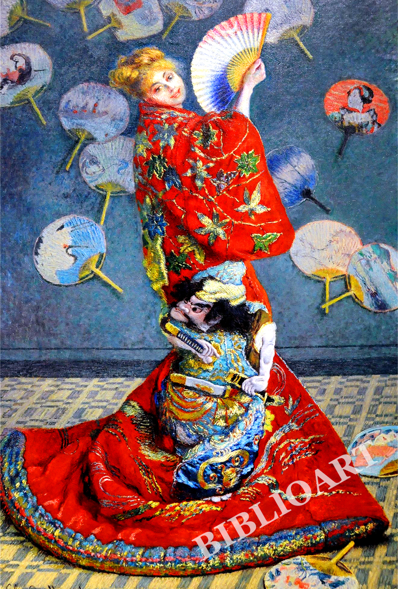 ビブリオポリ-モネ-Madame Monet (Camille Doncieux) wearing a kimono