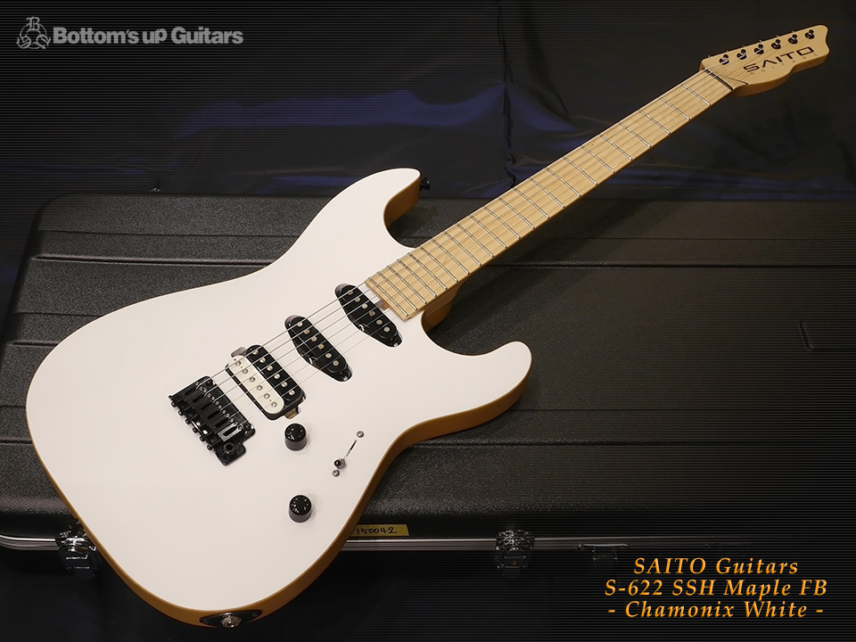 SAITO GUITARS S-622 SSH Maple FB - Chamonix White - フォト