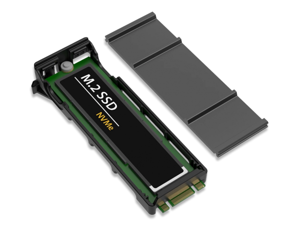 4枚のPCIe 5.0(x4)M.2 SSDを搭載できるリムーバブルラック拡張カードが