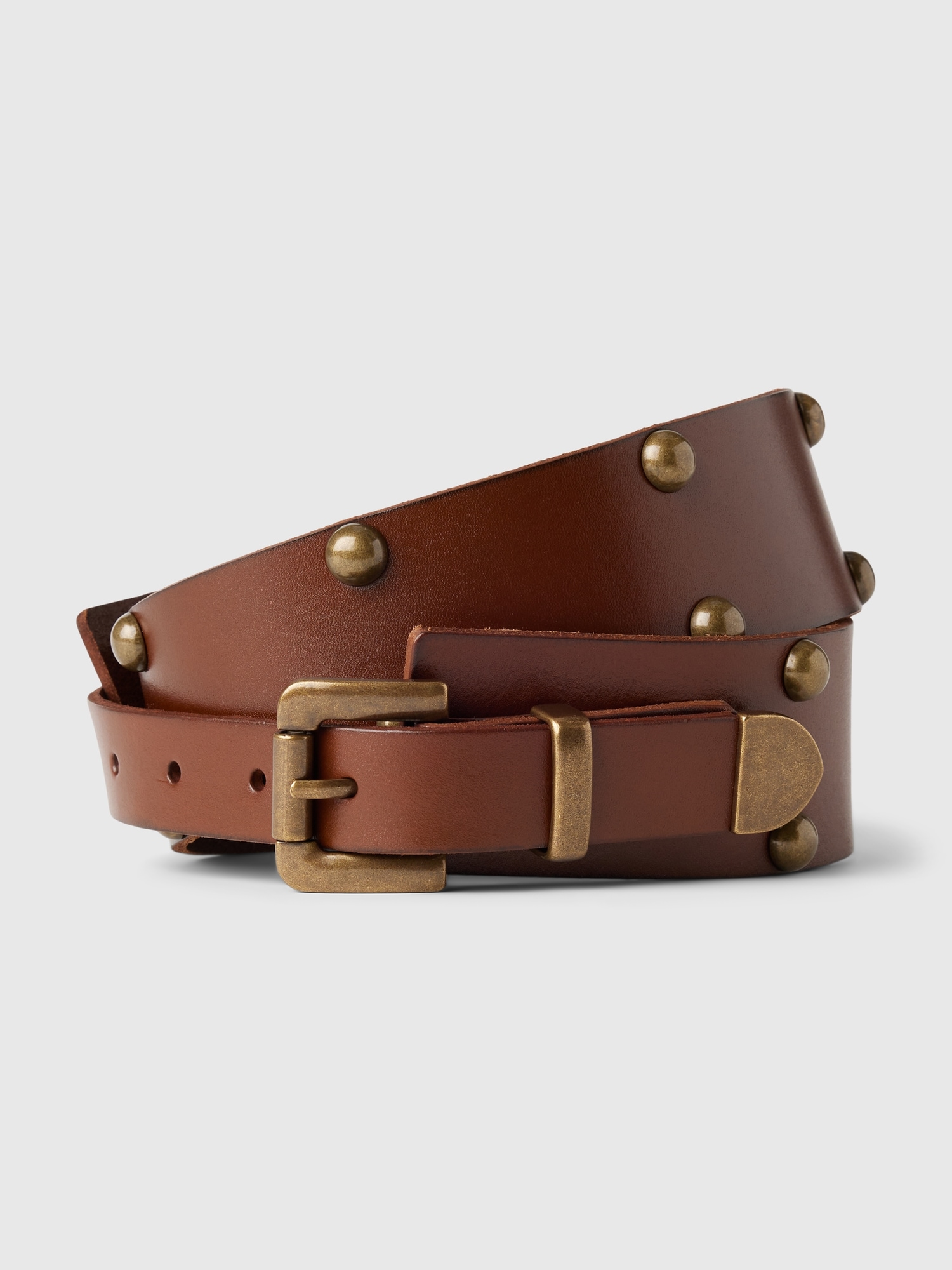 Leather Studded Wide Belt | Gap
