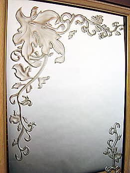 エッチングミラー リーブス｜ガラス彫刻の四季彩