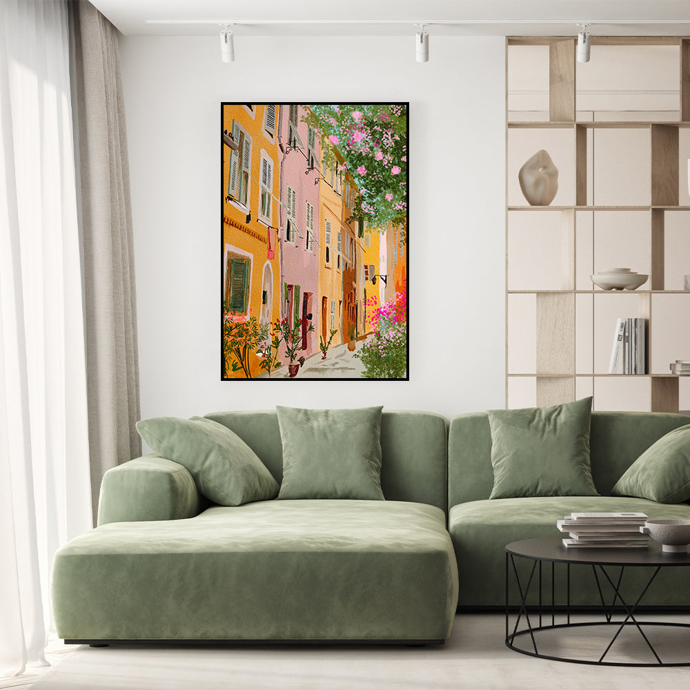 Colourful Street , By Ekaterina Zagorska,Wall Art Canvas Print,