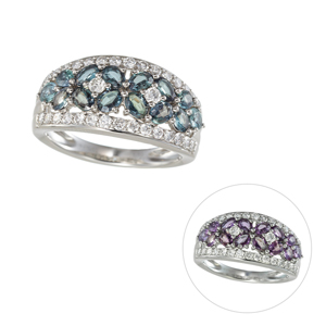 GSTV PT950 ブラジル産アレキサンドライト ダイヤ リング AL 約1.10ct